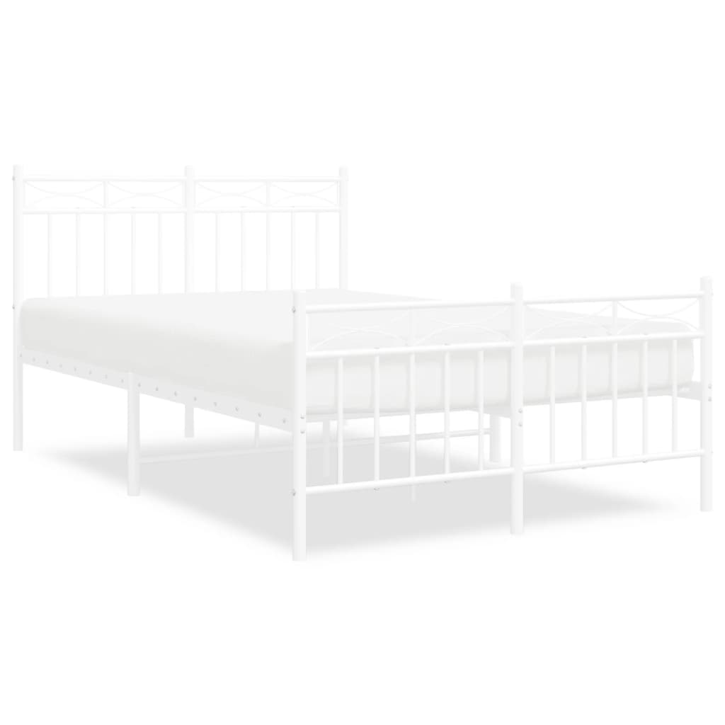 Giroletto con Testiera e Pediera Metallo Bianco 120x200 cm | homemem39