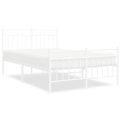 Giroletto con Testiera e Pediera Metallo Bianco 120x200 cm | homemem39