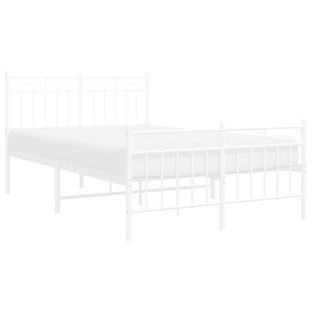 Giroletto con Testiera e Pediera Metallo Bianco 120x200 cm | homemem39