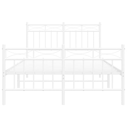 Giroletto con Testiera e Pediera Metallo Bianco 120x200 cm | homemem39