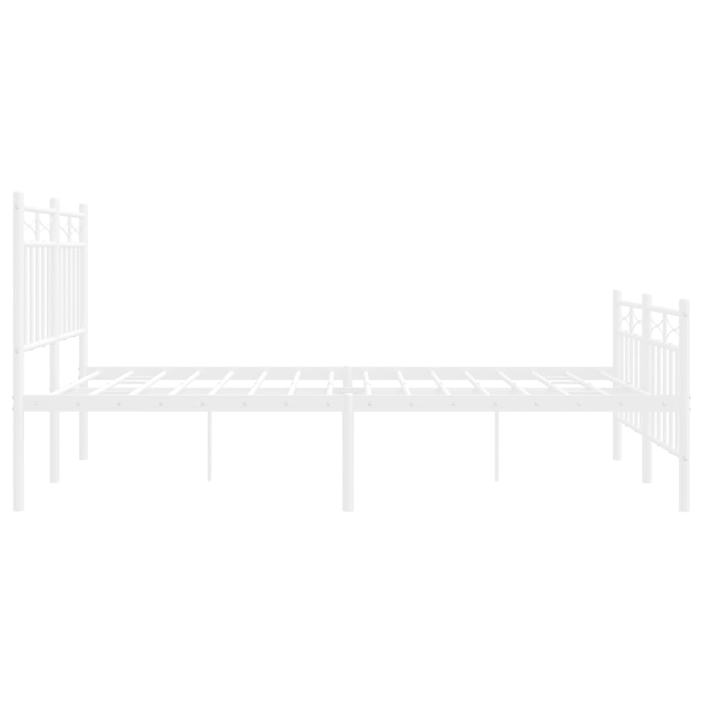 Giroletto con Testiera e Pediera Metallo Bianco 120x200 cm | homemem39