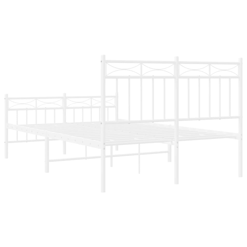 Giroletto con Testiera e Pediera Metallo Bianco 120x200 cm | homemem39