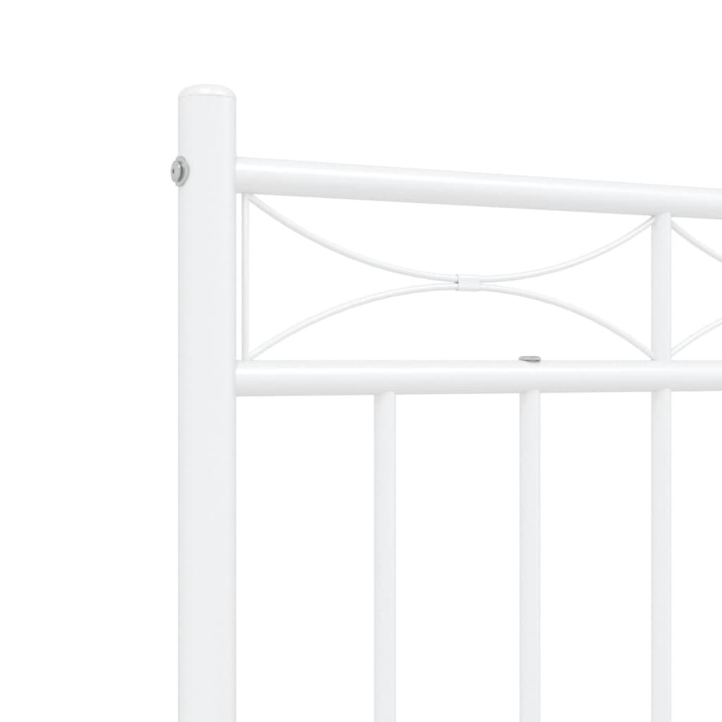 Giroletto con Testiera e Pediera Metallo Bianco 120x200 cm | homemem39