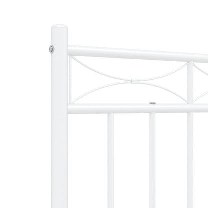 Giroletto con Testiera e Pediera Metallo Bianco 120x200 cm | homemem39