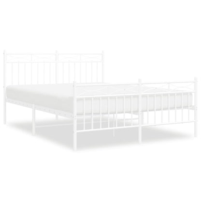 Giroletto con Testiera e Pediera Metallo Bianco 140x190 cm | homemem39