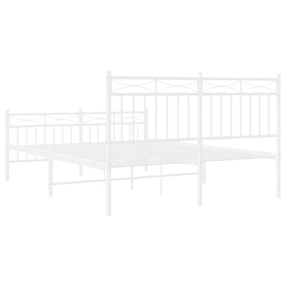 Giroletto con Testiera e Pediera Metallo Bianco 140x190 cm | homemem39
