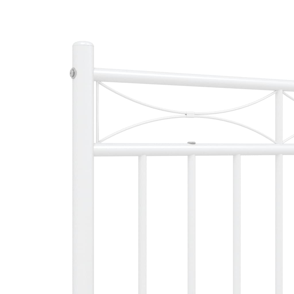 Giroletto con Testiera e Pediera Metallo Bianco 140x190 cm | homemem39