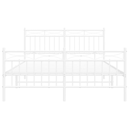 Giroletto con Testiera e Pediera Metallo Bianco 140x200 cm - homemem39