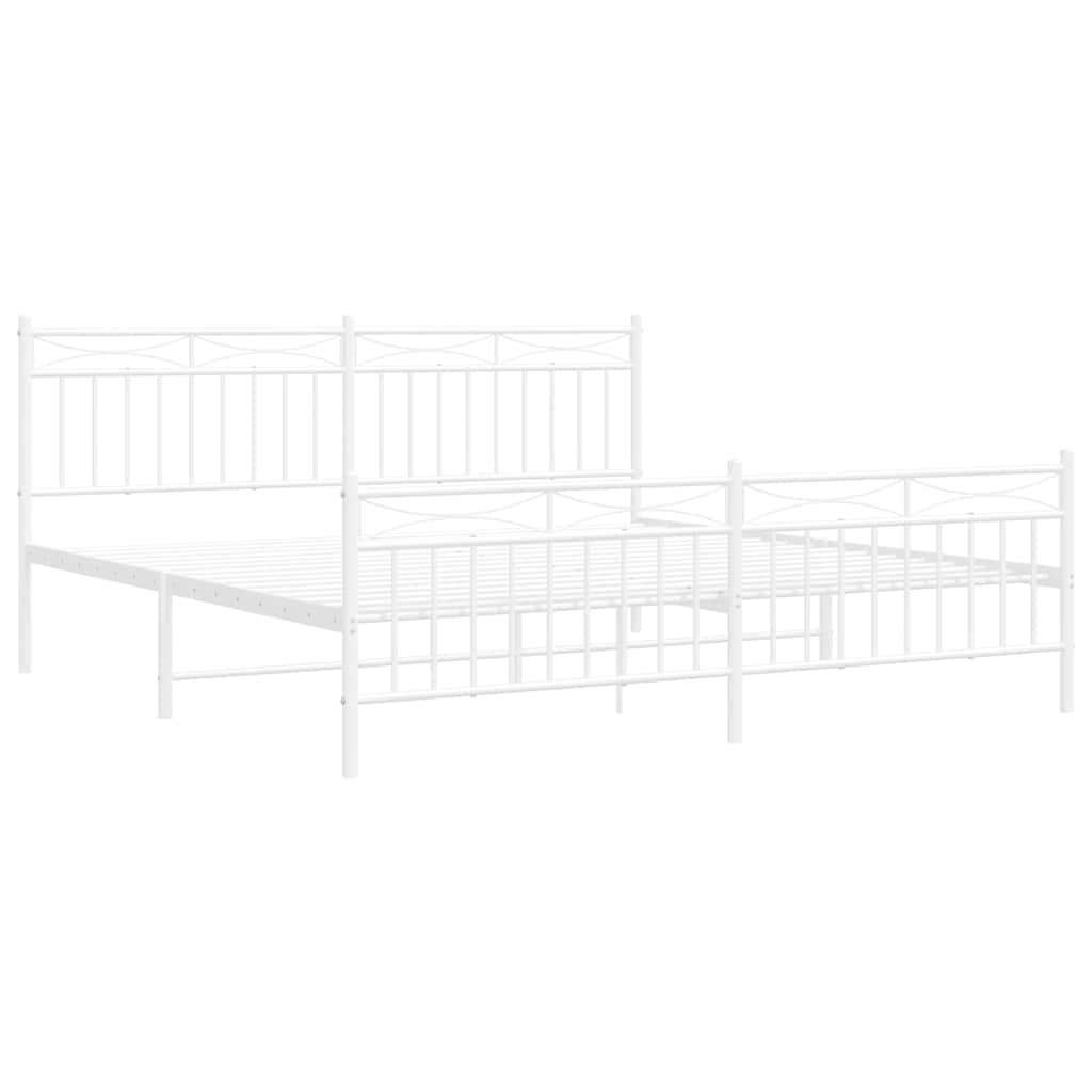 Giroletto con Testiera e Pediera Metallo Bianco 183x213 cm | homemem39