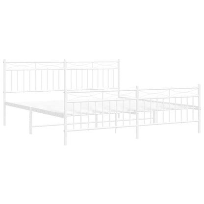 Giroletto con Testiera e Pediera Metallo Bianco 183x213 cm | homemem39