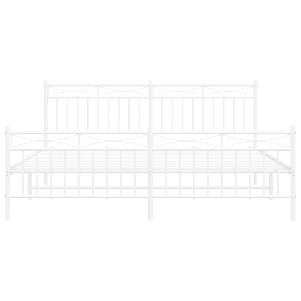 Giroletto con Testiera e Pediera Metallo Bianco 183x213 cm | homemem39