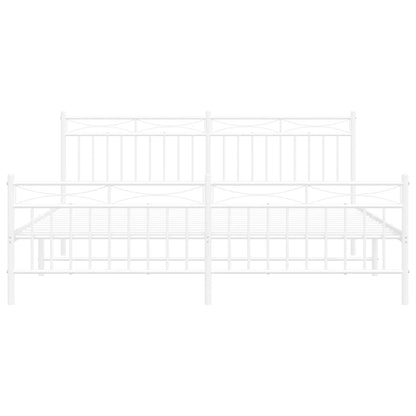 Giroletto con Testiera e Pediera Metallo Bianco 183x213 cm | homemem39
