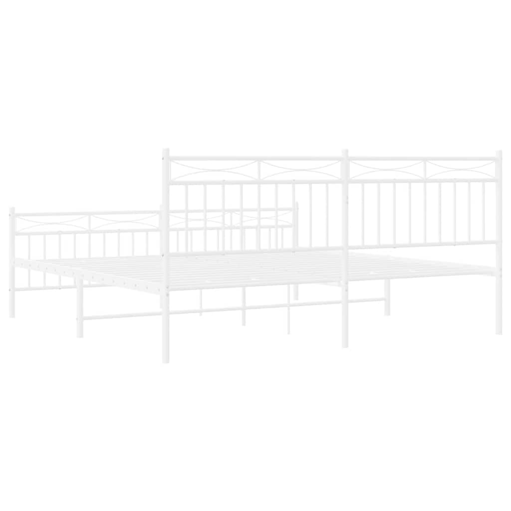 Giroletto con Testiera e Pediera Metallo Bianco 183x213 cm | homemem39