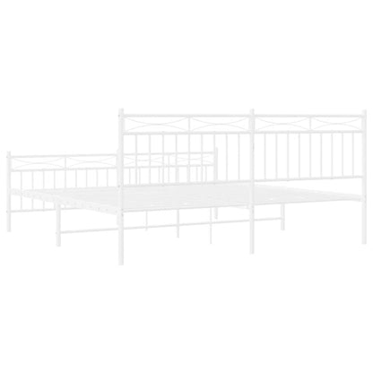 Giroletto con Testiera e Pediera Metallo Bianco 183x213 cm | homemem39