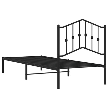 Giroletto con Testiera in Metallo Nero 90x190 cm - homemem39