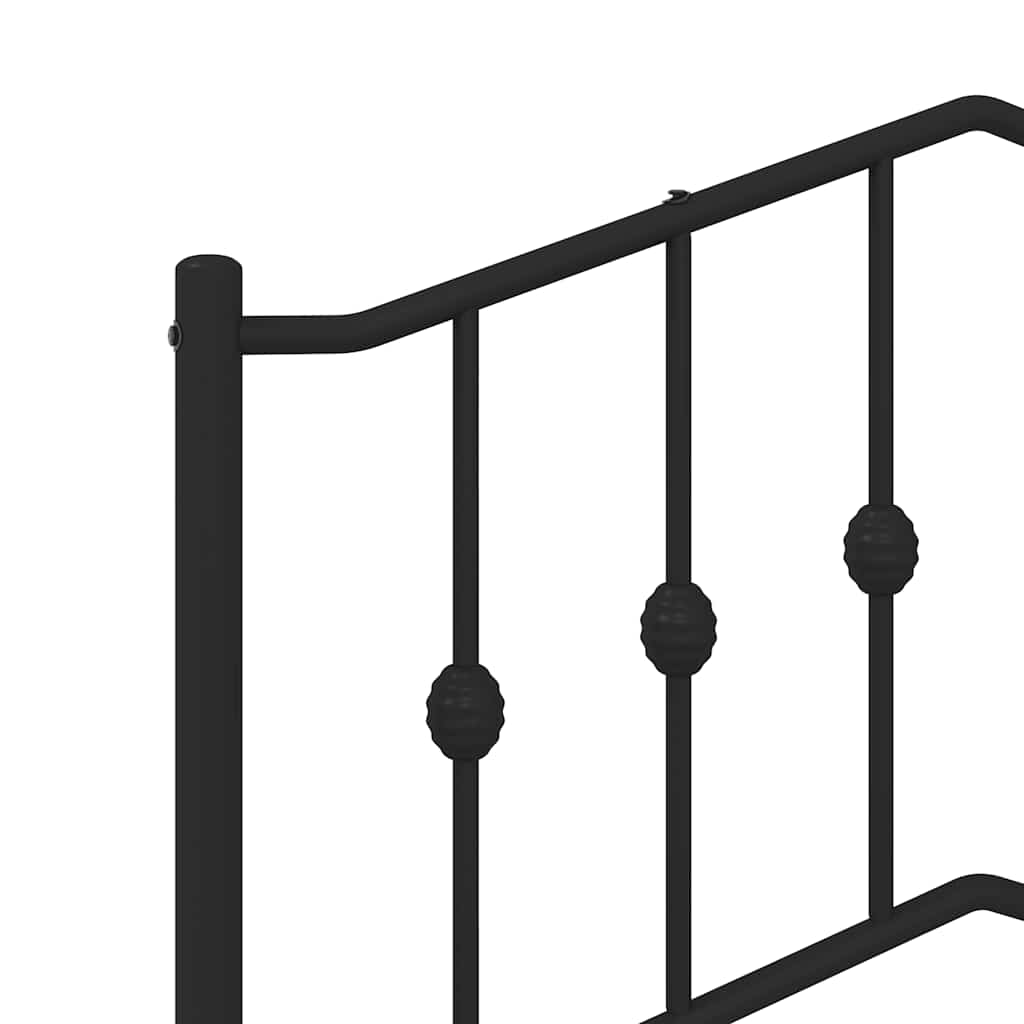 Giroletto con Testiera in Metallo Nero 100x190 cm | homemem39