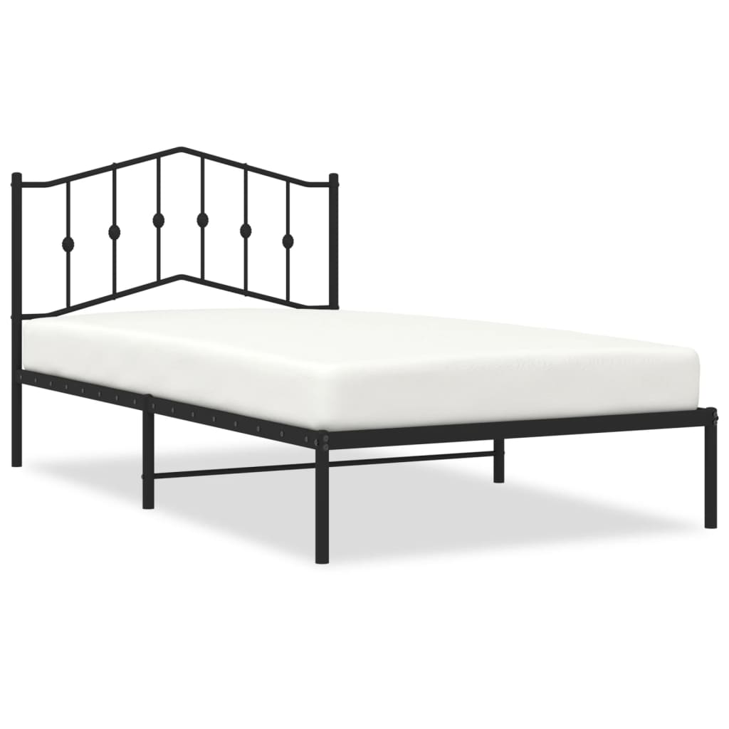 Giroletto con Testiera in Metallo Nero 107x203 cm - homemem39