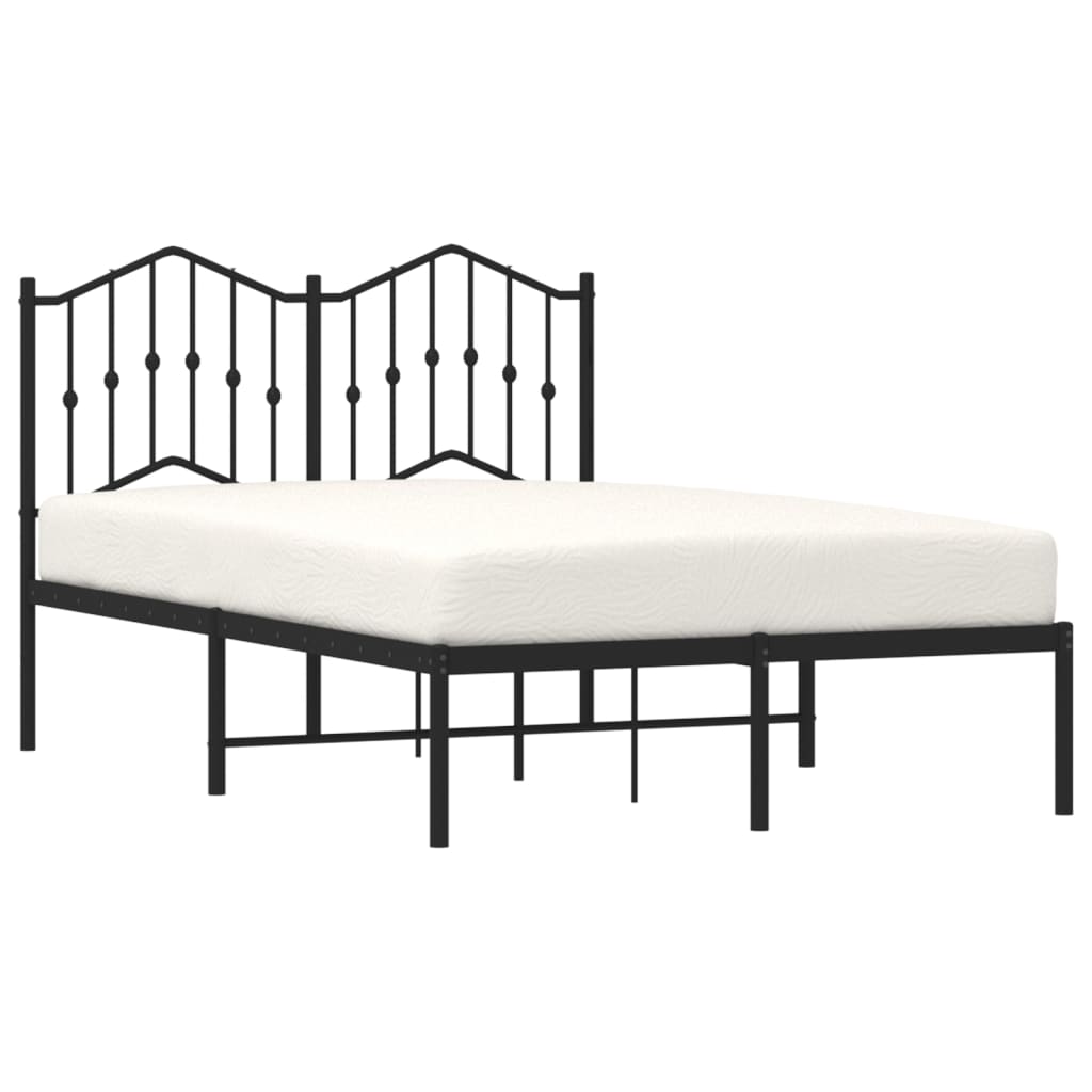 Giroletto con Testiera in Metallo Nero 120x190 cm | homemem39