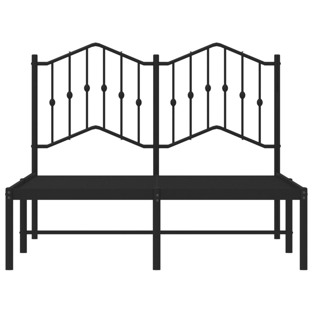 Giroletto con Testiera in Metallo Nero 120x190 cm | homemem39
