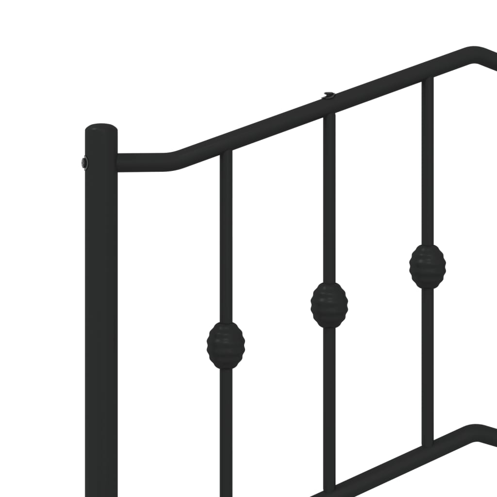 Giroletto con Testiera in Metallo Nero 120x190 cm | homemem39