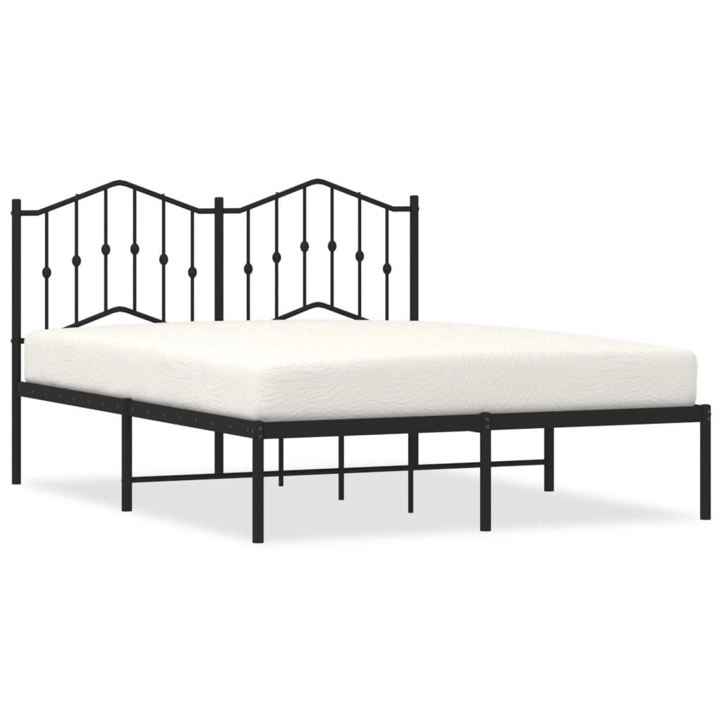 Giroletto con Testiera in Metallo Nero 140x190 cm | homemem39