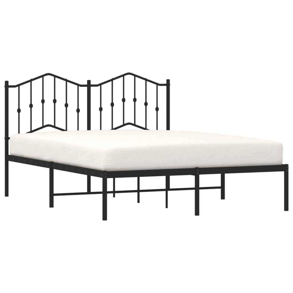 Giroletto con Testiera in Metallo Nero 140x190 cm | homemem39