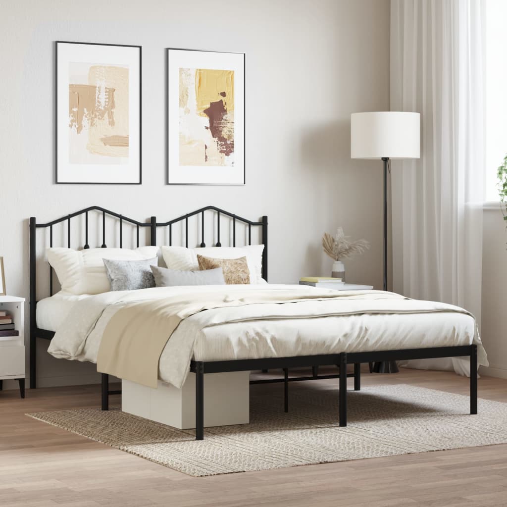 Giroletto con Testiera in Metallo Nero 140x190 cm | homemem39
