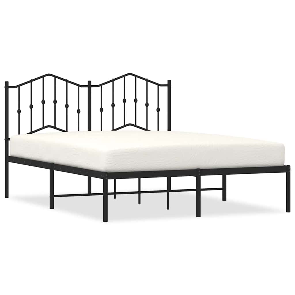 Giroletto con Testiera in Metallo Nero 150x200 cm | homemem39