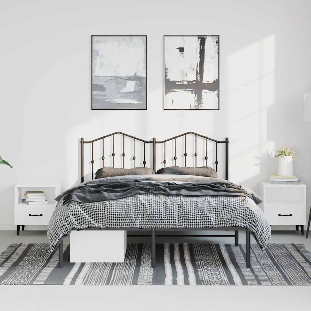 Giroletto con Testiera in Metallo Nero 150x200 cm | homemem39