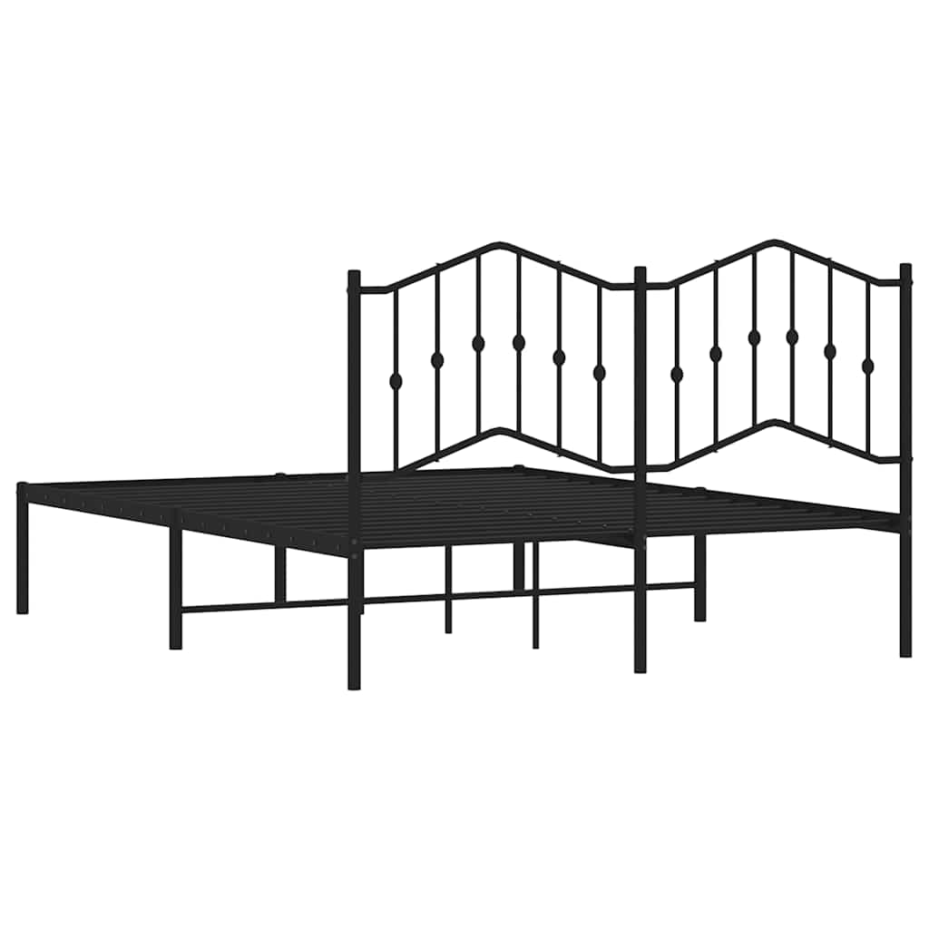 Giroletto con Testiera in Metallo Nero 150x200 cm | homemem39