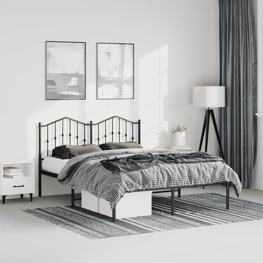Giroletto con Testiera in Metallo Nero 150x200 cm | homemem39