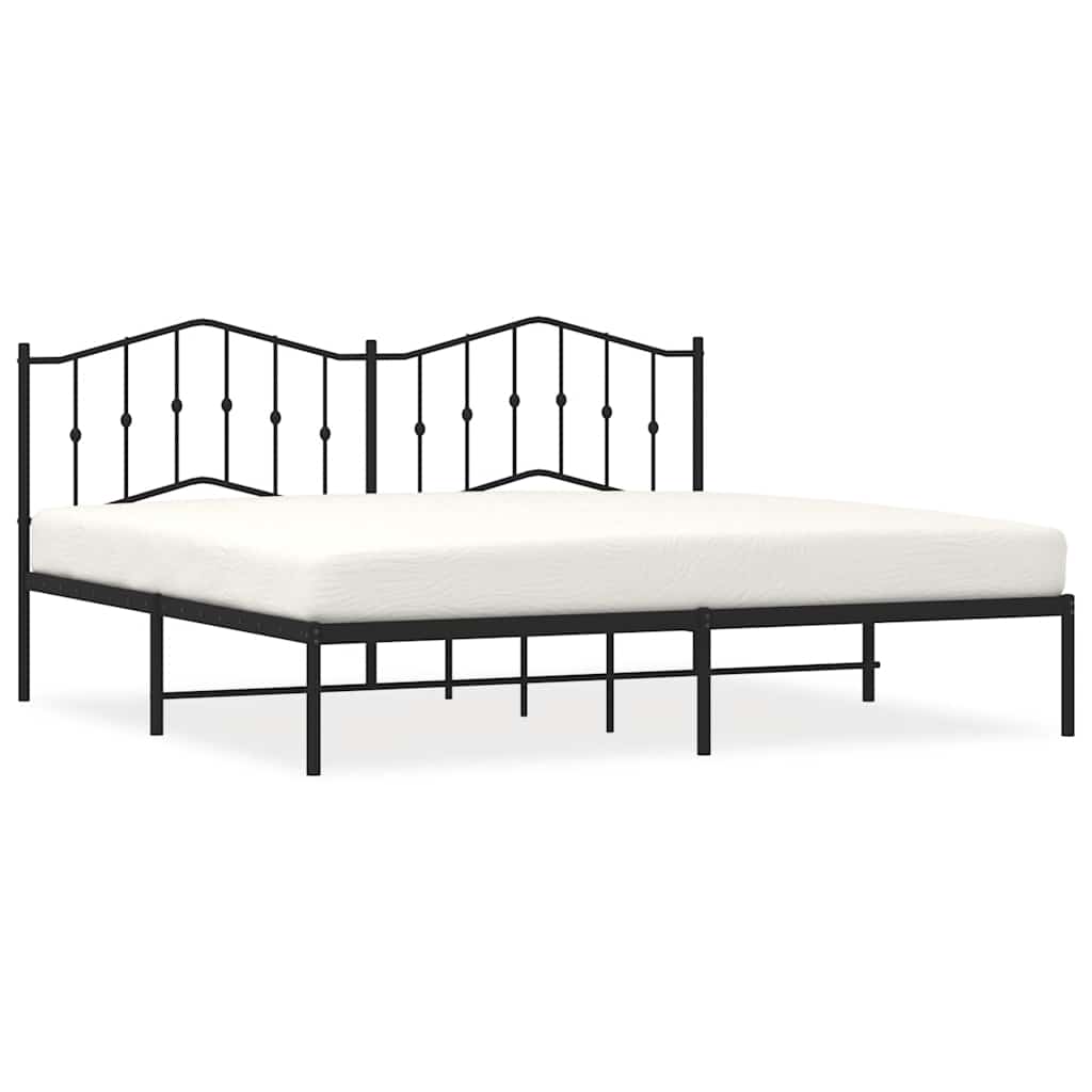 Giroletto con Testiera in Metallo Nero 193x203 cm | homemem39