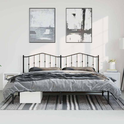 Giroletto con Testiera in Metallo Nero 193x203 cm | homemem39