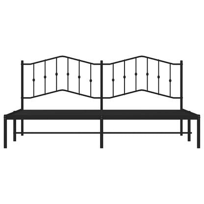 Giroletto con Testiera in Metallo Nero 193x203 cm | homemem39