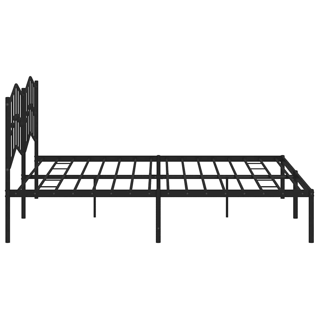 Giroletto con Testiera in Metallo Nero 193x203 cm | homemem39