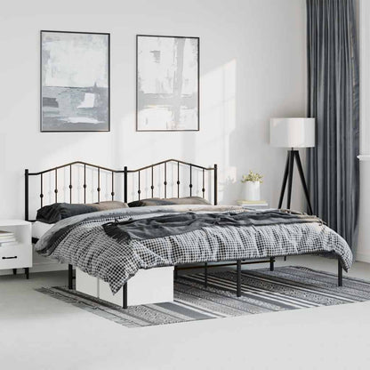 Giroletto con Testiera in Metallo Nero 193x203 cm | homemem39