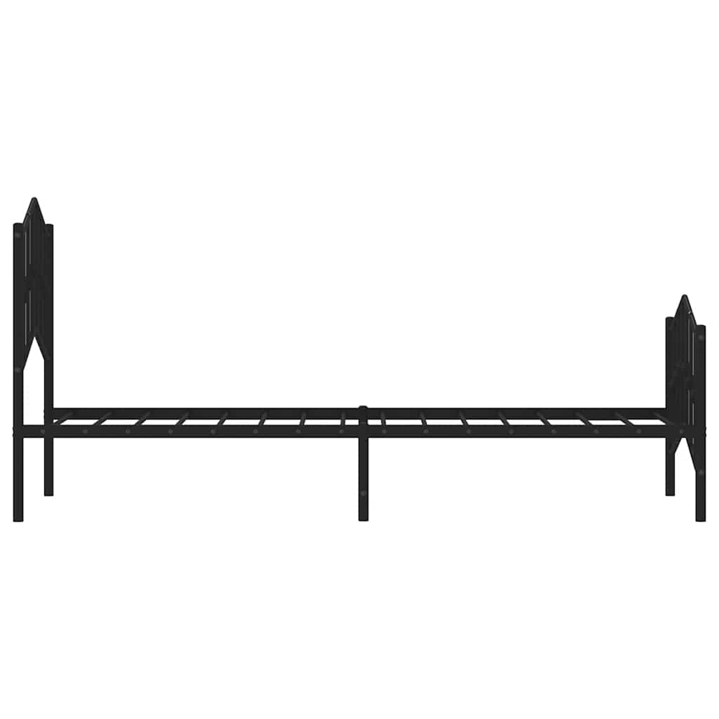 Giroletto con Testiera e Pediera Metallo Nero 100x190 cm | homemem39
