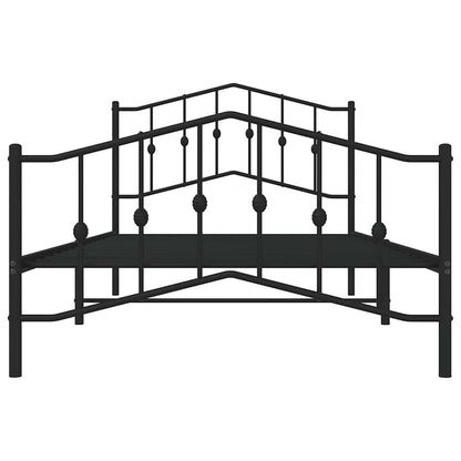 Giroletto con Testiera e Pediera Metallo Nero 100x200 cm | homemem39