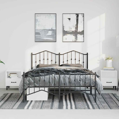 Giroletto con Testiera e Pediera Metallo Nero 135x190 cm | homemem39