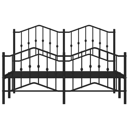 Giroletto con Testiera e Pediera Metallo Nero 135x190 cm | homemem39