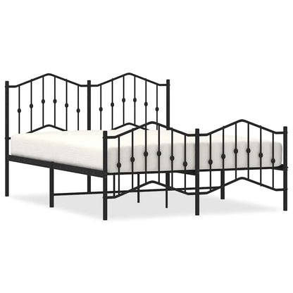 Giroletto con Testiera e Pediera Metallo Nero 150x200 cm | homemem39