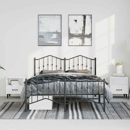 Giroletto con Testiera e Pediera Metallo Nero 150x200 cm | homemem39
