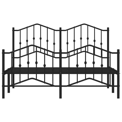 Giroletto con Testiera e Pediera Metallo Nero 150x200 cm | homemem39