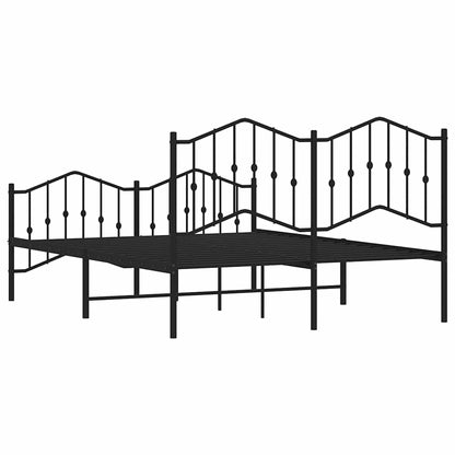 Giroletto con Testiera e Pediera Metallo Nero 150x200 cm | homemem39