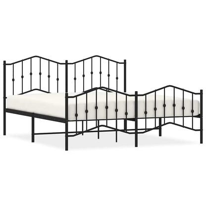 Giroletto con Testiera e Pediera Metallo Nero 183x213 cm | homemem39