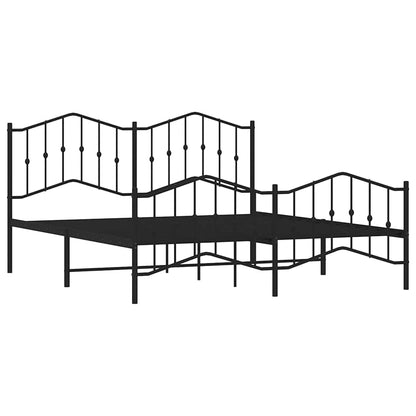 Giroletto con Testiera e Pediera Metallo Nero 183x213 cm | homemem39