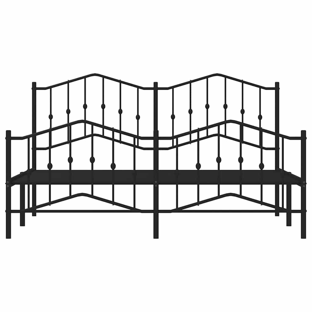 Giroletto con Testiera e Pediera Metallo Nero 183x213 cm | homemem39