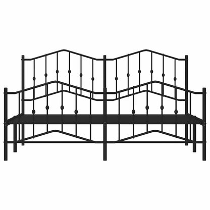 Giroletto con Testiera e Pediera Metallo Nero 183x213 cm | homemem39