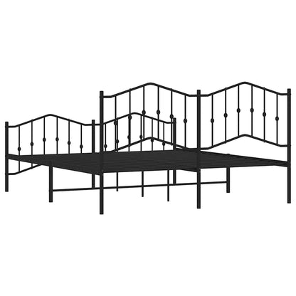 Giroletto con Testiera e Pediera Metallo Nero 183x213 cm | homemem39