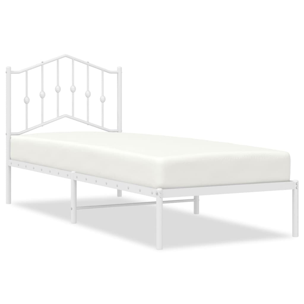 Giroletto con Testiera Metallo Bianco 80x200 cm | homemem39